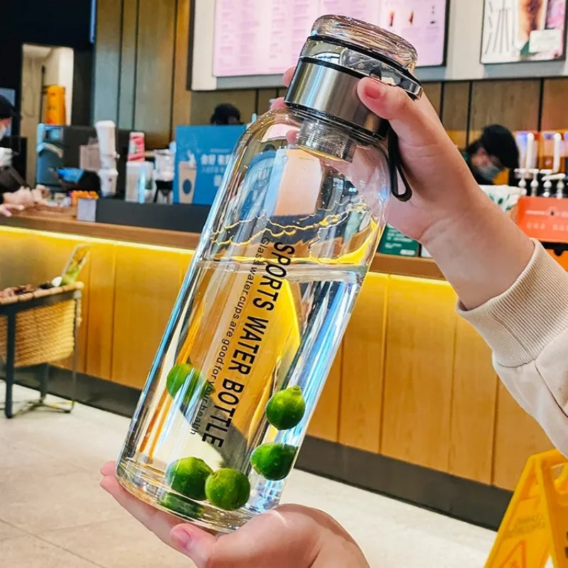 Large Capacity Glass Water Bottle Transparent