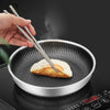 Tri-Ply Stainless Steel Frying Pan, 316 Stainless Steel, Double-sided Honeycomb